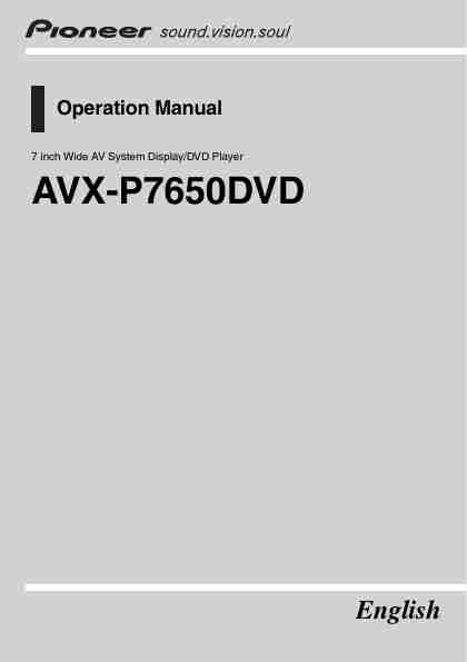 Pioneer Car Video System AVX-P7650DVD-page_pdf